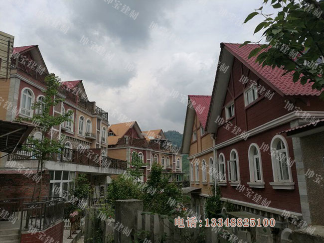 四川青城山別墅屋面使用坤寶樹脂瓦