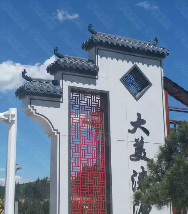 合成樹(shù)脂瓦再造牌樓景觀，增添新氣象！